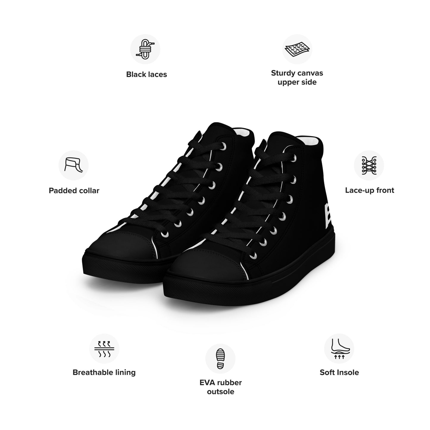 Braniff Sky High Top Canvas Shoes Womens BI Logo End of the Plain Plane 1965 Black ONLY Available in Certain Countries See List Below