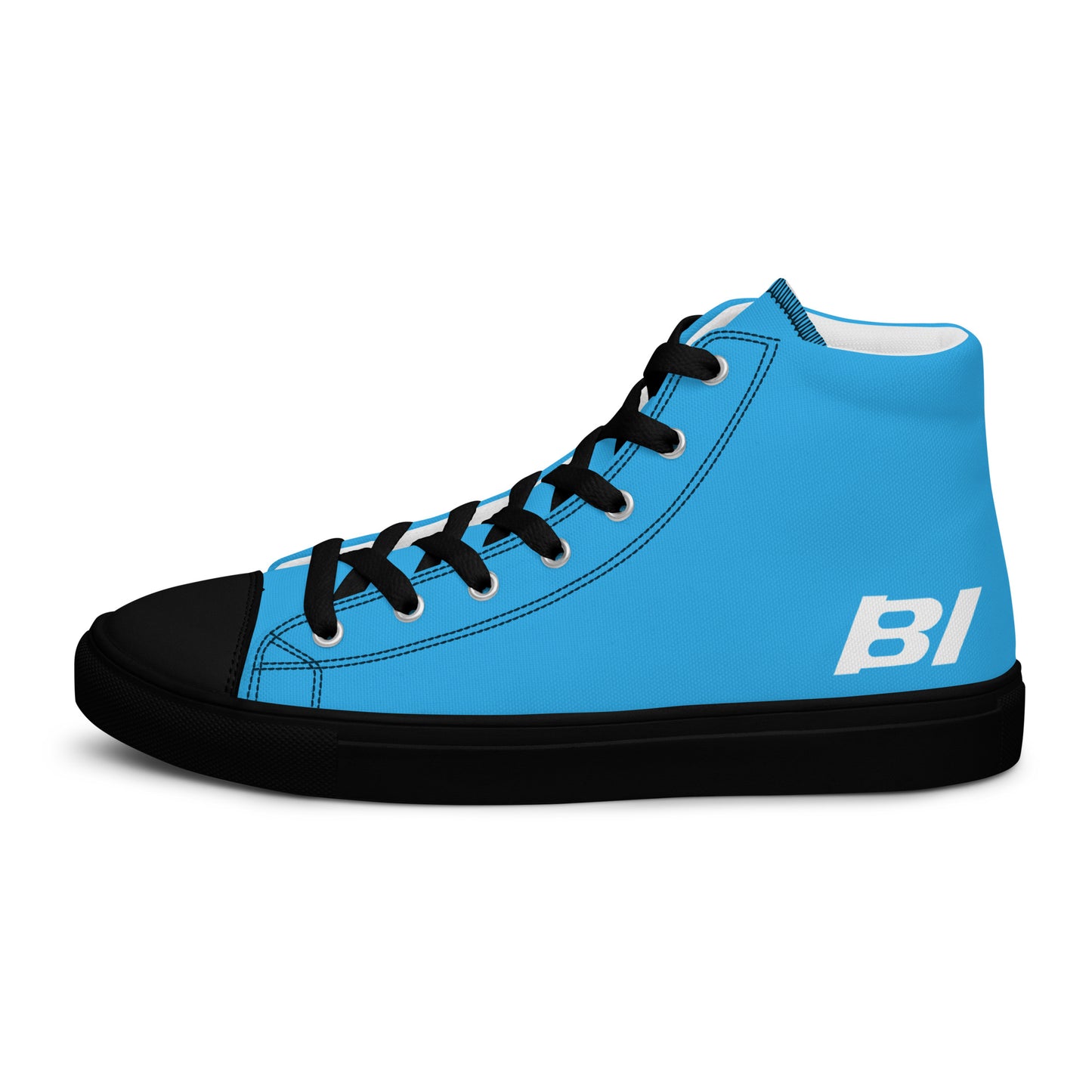 Braniff Sky High Top Canvas Shoes Womens BI Logo End of the Plain Plane 1965 New Medium Blue ONLY Available in Certain Countries See List Below