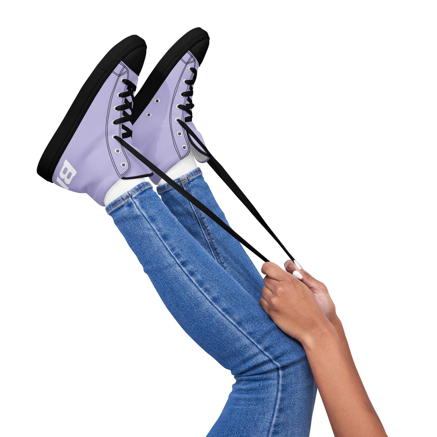 Braniff Sky High Top Canvas Shoes Womens BI Logo End of the Plain Plane 1965 Periwinkle Blue Lavender ONLY Available in Certain Countries See List Below