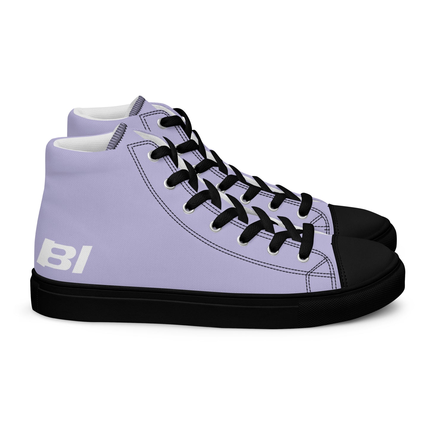 Braniff Sky High Top Canvas Shoes Womens BI Logo End of the Plain Plane 1965 Periwinkle Blue Lavender ONLY Available in Certain Countries See List Below
