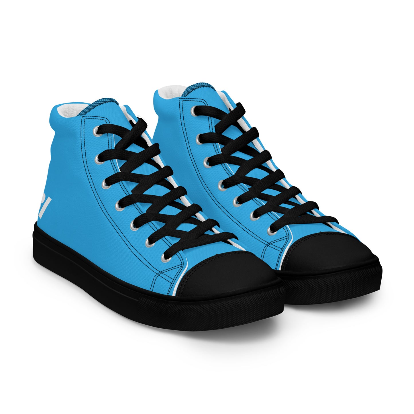 Braniff Sky High Top Canvas Shoes Womens BI Logo End of the Plain Plane 1965 New Medium Blue ONLY Available in Certain Countries See List Below