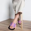 Braniff Womens Slides Flip Flop Shoes BI Logo Braniff Wolf Gordon Design DFW 1973