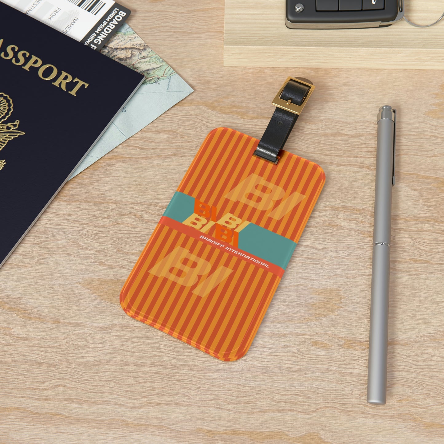 Braniff Ultra Space Jet Luggage Suitcase Tag Alexander Girard Braniff Design