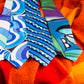 Men Swirl Blue Necktie - Danny Fulgencio - Braniff Pucci Design - Braniff Boutique