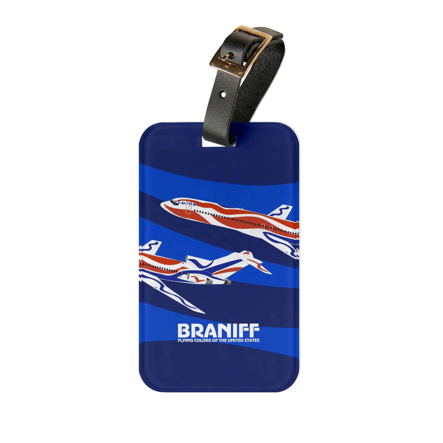 Braniff Ultra Space Jet Luggage Suitcase Tag Alexander Calder Braniff Bicentennial Design Boeing 727