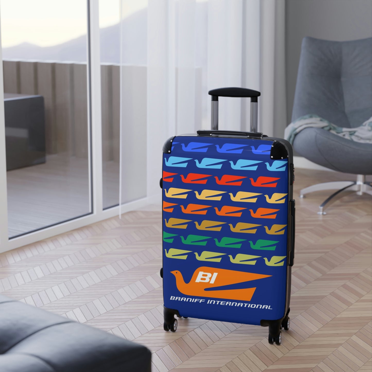 Braniff Ultra Space Jet Luggage Suitcase Alexander Girard Braniff Design Bluebird of Happiness