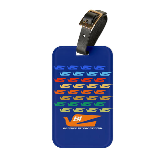 Braniff Ultra Space Jet Luggage Suitcase Tag Alexander Girard Braniff Design Bluebird of Happiness