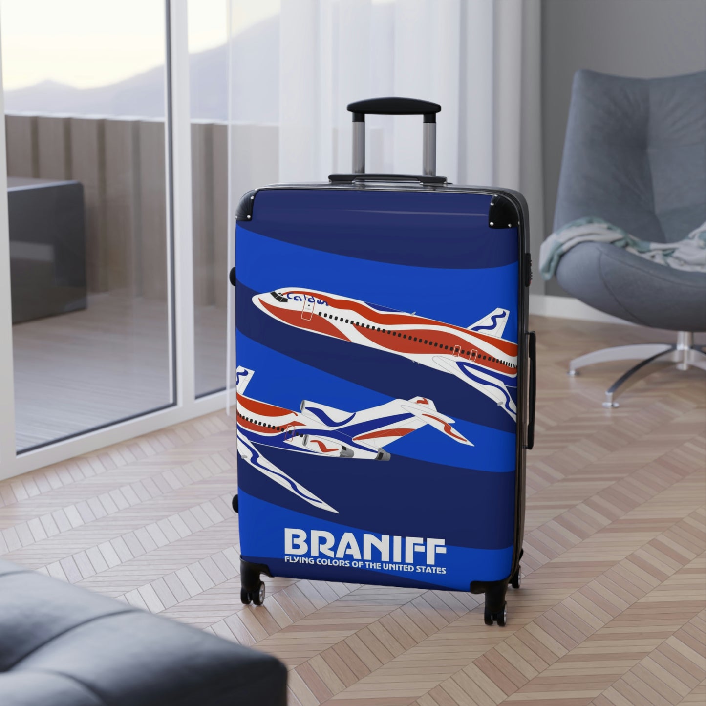 Braniff Ultra Space Jet Luggage Suitcase Braniff Alexander Calder Bicentennial Design