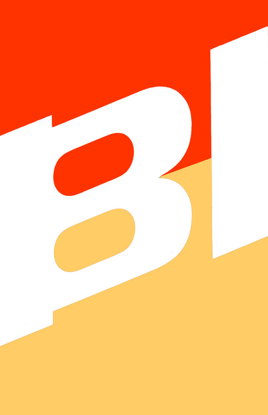 Poster or Banner Braniff Two Tone Slant BI Red Tan Aztec Gold