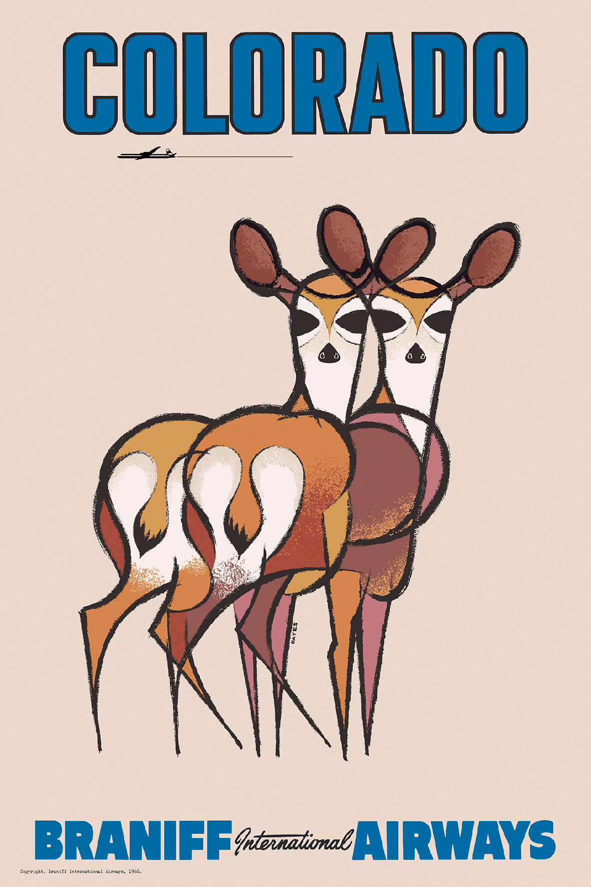 Colorado, Braniff International Airways, 1960s [Deer] - Premium Open Edition