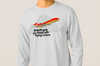 T-Shirt Basic Long Sleeve Light Grey Braniff Boeing 727 Gets You There With Flying Colors