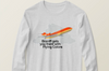 T-Shirt Basic Long Sleeve Light Grey Braniff Boeing 727 Gets You There With Flying Colors