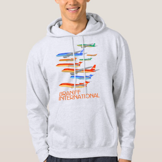 Hoodie Sweatshirt Braniff Boeing 727 and McDonnell Douglas DC-8 Two Tone Fleet