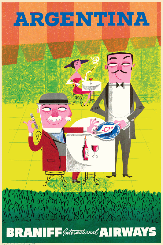 Argentina, Braniff International Airways, 1950s [Love at the Bistro] - Premium Open Edition