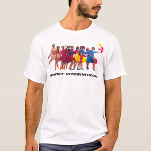 International Air Strip Men White T-Shirt - Braniff Pucci Gemini IV T-Shirts - BI Air Strip I with BI Logo Short Sleeve Men T-Shirt - Braniff Boutique