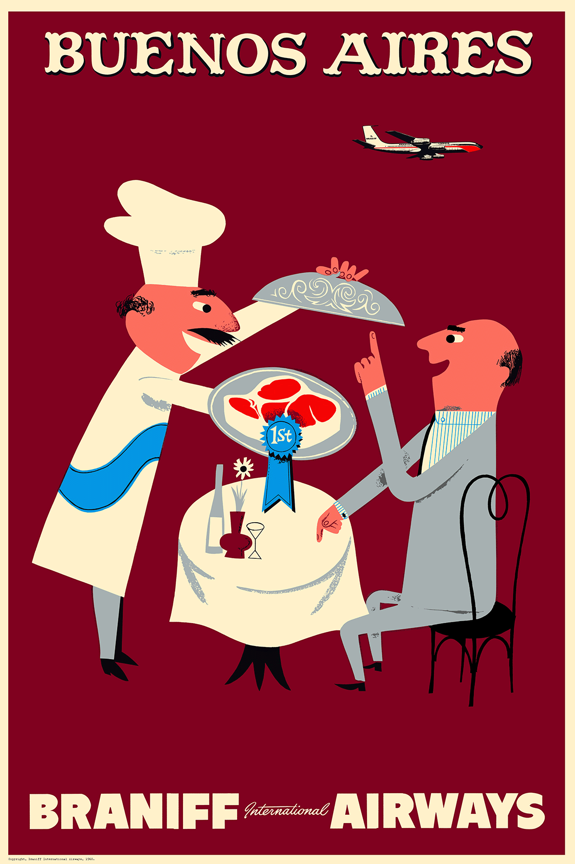 Buenos Aires, Braniff International Airways, 1960s [Steak] - Premium Open Edition