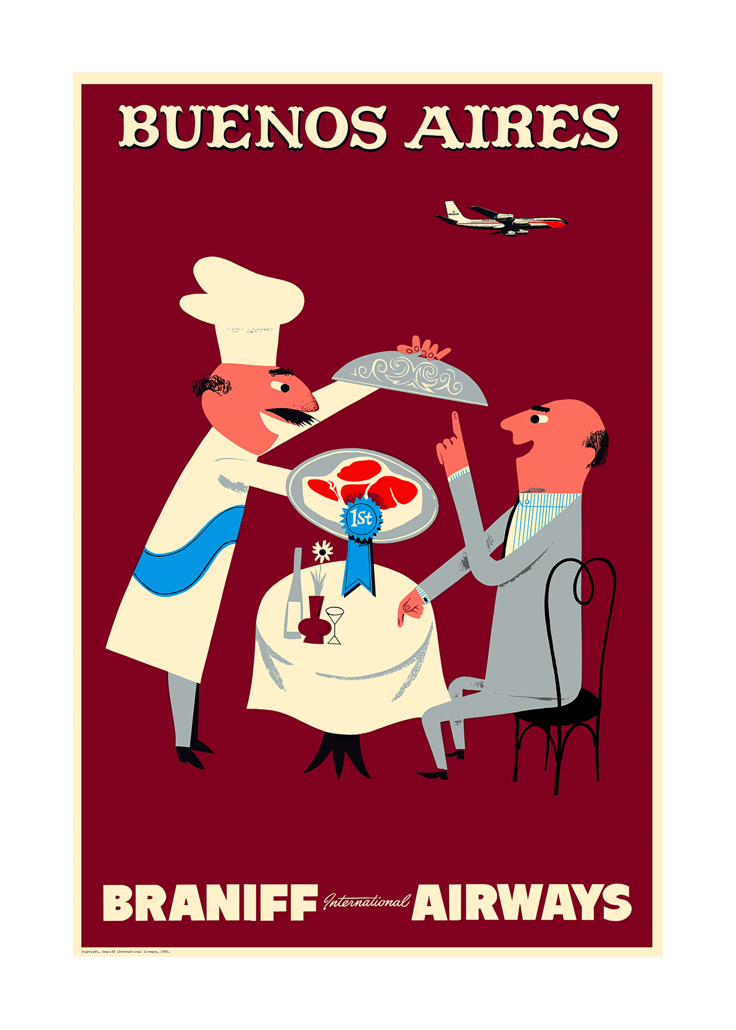 Buenos Aires, Braniff International Airways, 1960s [Steak] - Premium Open Edition