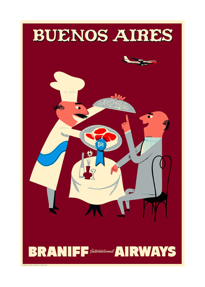 Buenos Aires, Braniff International Airways, 1960s [Steak] - Premium Open Edition