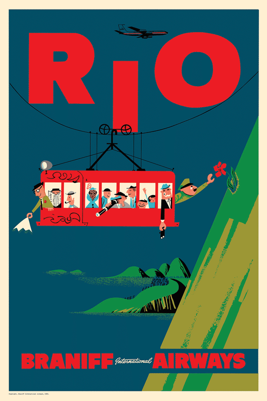 Rio, Braniff International Airways, 1960s [Cable car] [Blue-red] - Premium Open Edition