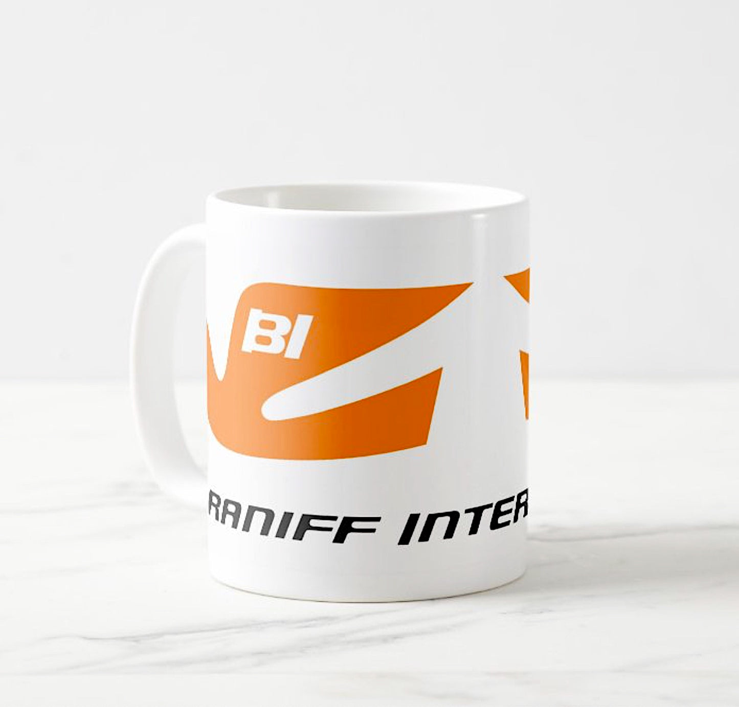 Coffee Mug 11 oz Braniff Alexander Girard Original Bluebird of Happiness Design Orange