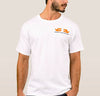 T-Shirt Basic Short Sleeve White Braniff Alexander Girard Design Original Bluebird Orange