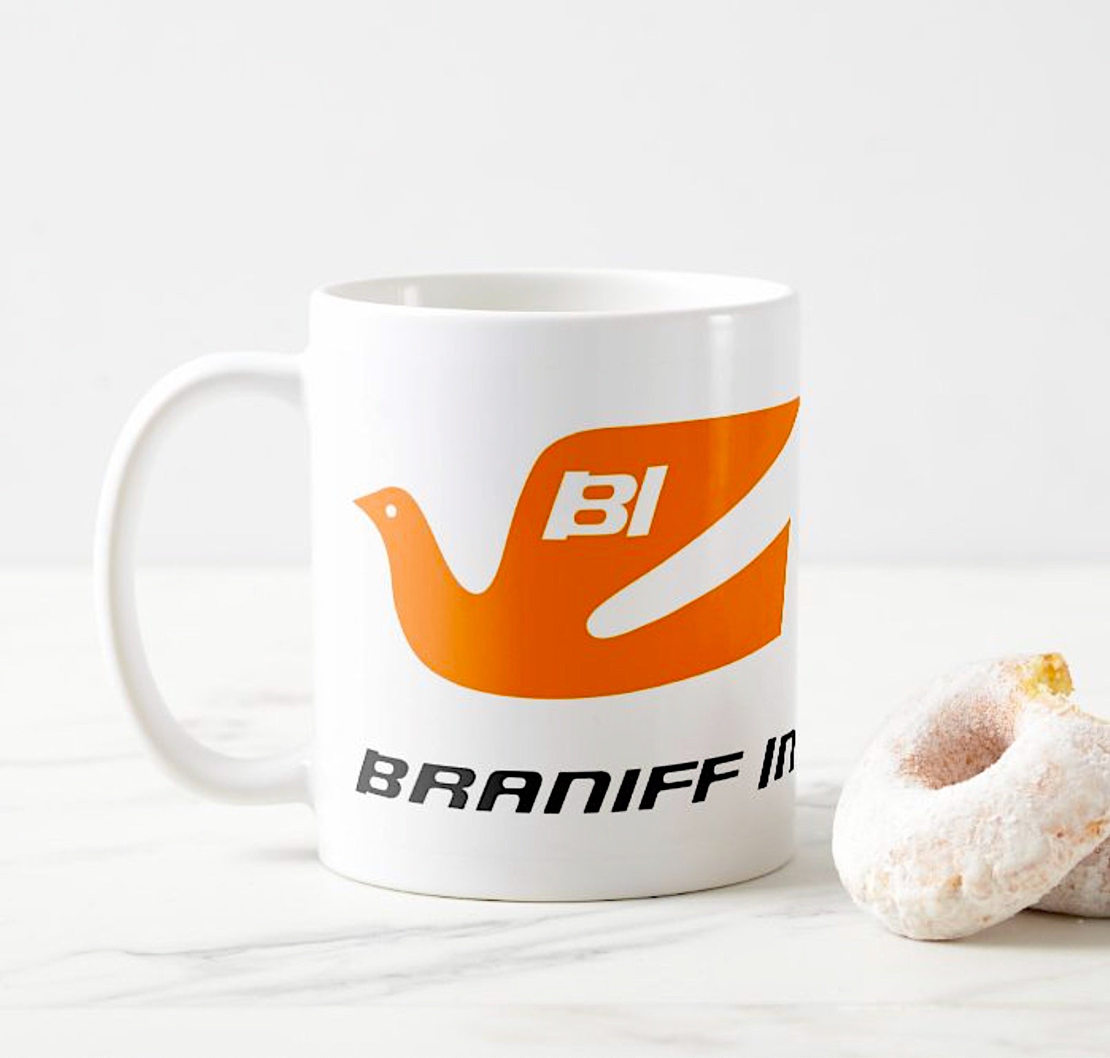 bluebird coffee cup Coffee Mug 11 oz Braniff Alexander Girard Original Bluebird of Happiness  Design Orange