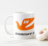 Coffee Mug 11 oz Braniff Alexander Girard Original Bluebird of Happiness Design Orange
