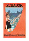 Ecuador, Braniff International Airways, 1960s [World globe] - Premium Open Edition