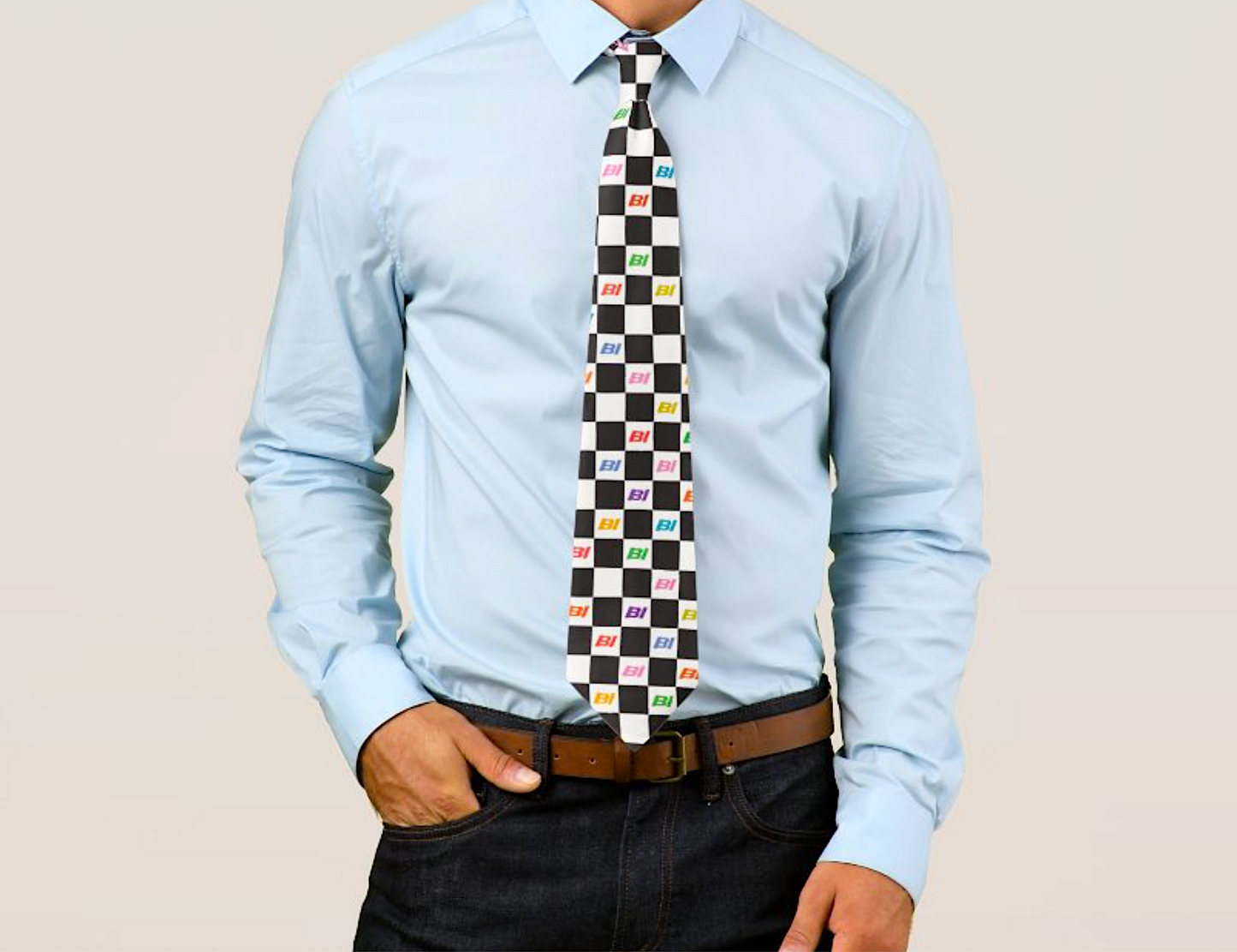 Necktie Men's Braniff Alexander Girard Design Black and White BI Check