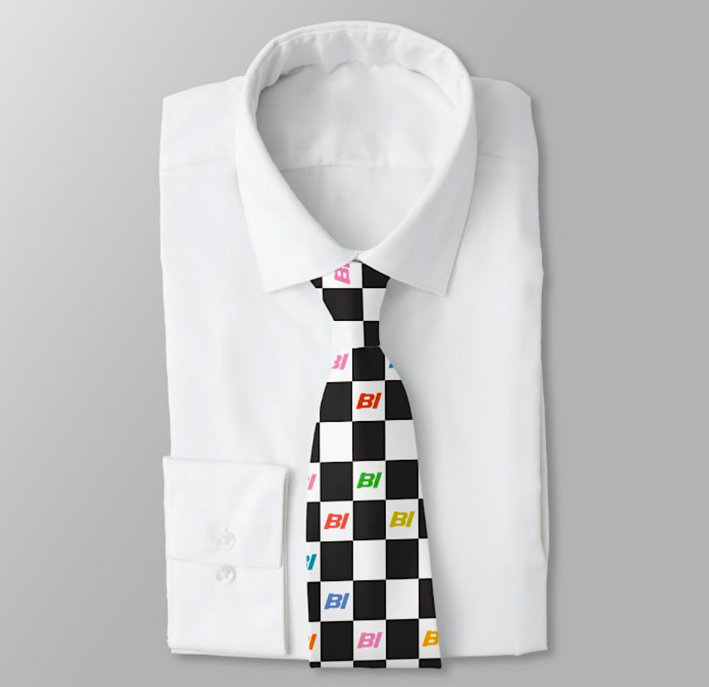 Necktie Men's Braniff Alexander Girard Design Black and White BI Check