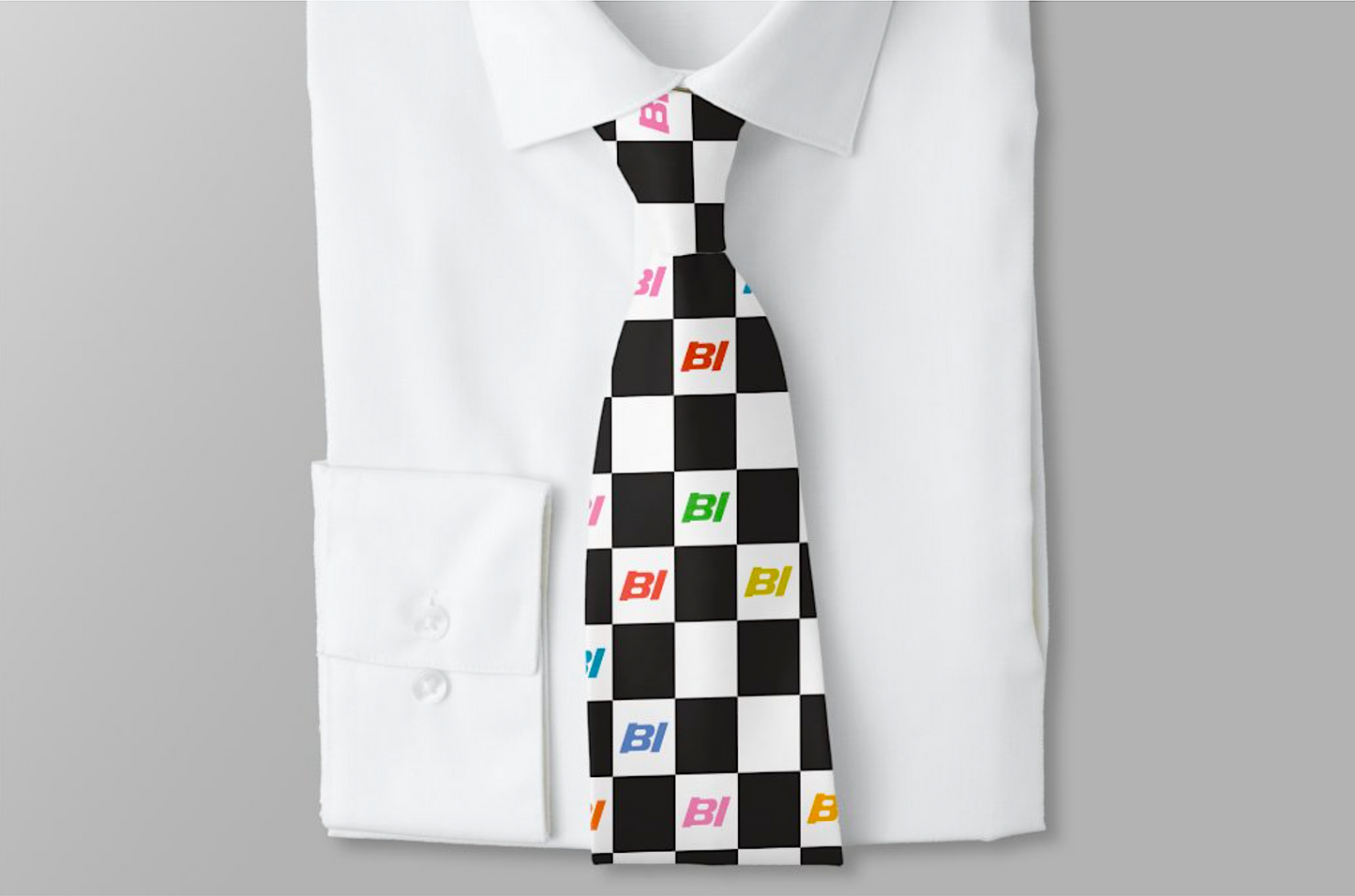 Necktie Men's Braniff Alexander Girard Design Black and White BI Check