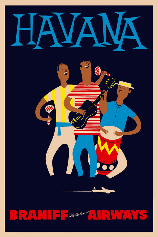 Havana, Braniff International Airways, 1950s [Musicians] - Museum Grade Limited Edition