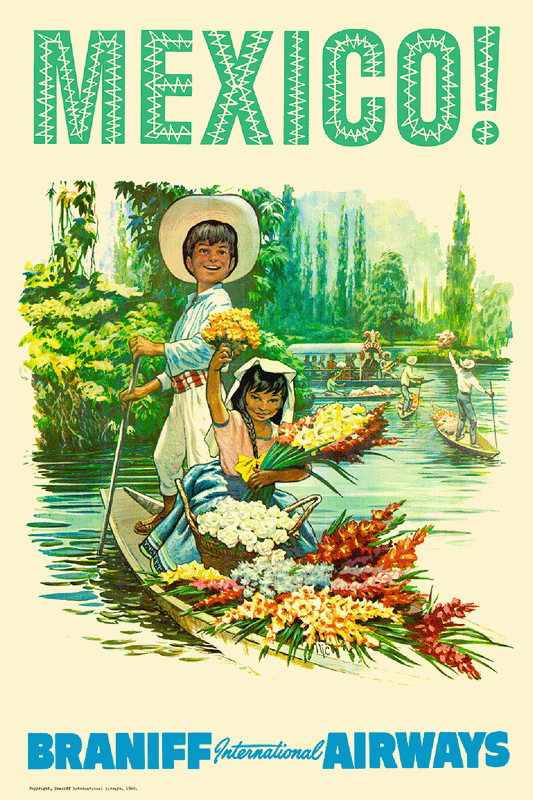 Mexico, Braniff International Airways, 1960s [Flower children] - Museum Grade Limited Edition