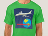 T-Shirt Braniff Sheppard Collection Short Sleeve Panagra DC-8 Globe Green