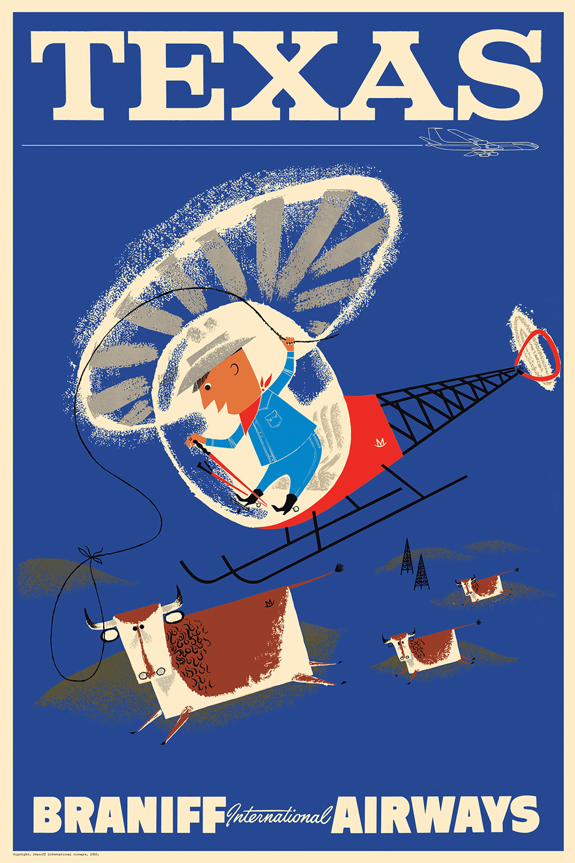 Texas, Braniff International Airways, 1950s [Heli Cowboy] - Premium Open Edition