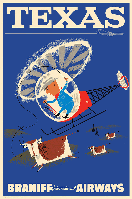Texas, Braniff International Airways, 1950s [Heli Cowboy] - Premium Open Edition