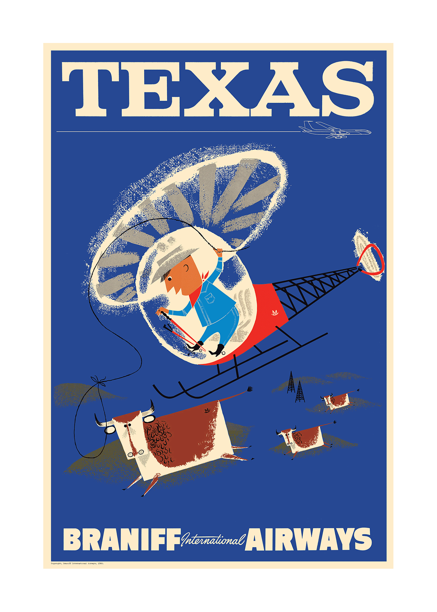 Texas, Braniff International Airways, 1950s [Heli Cowboy] - Premium Open Edition