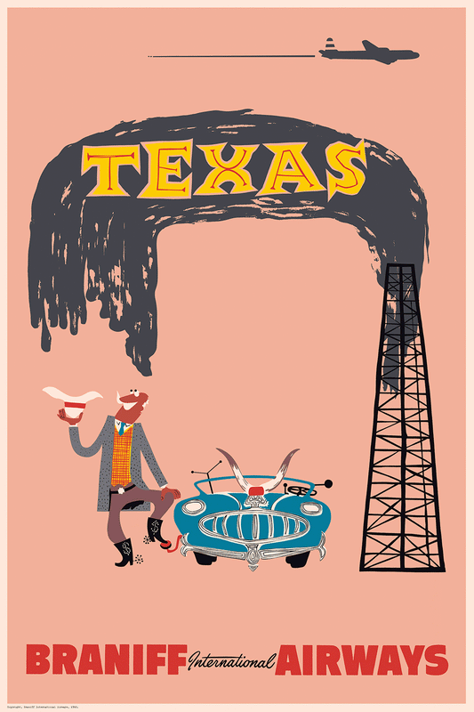 Texas, Braniff International Airways, 1960s [Oil Cowboy] - Premium Open Edition