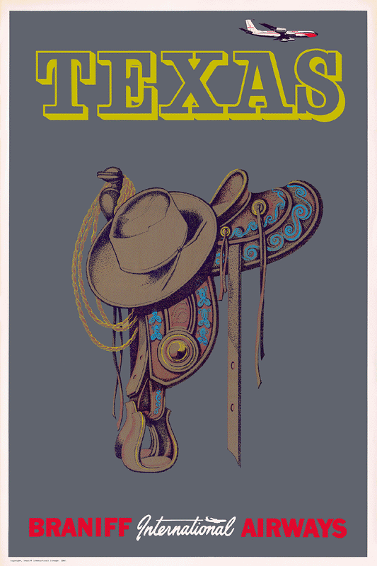Texas, Braniff International Airways, 1960s [Saddle] [Grey] - Museum Grade Limited Edition