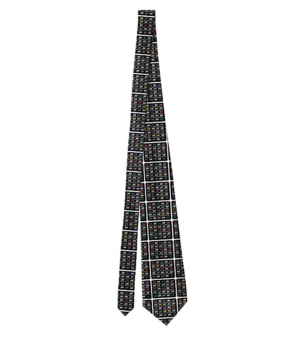 Necktie Men's Braniff Alexander Girard Design BI Multi Color with White Border