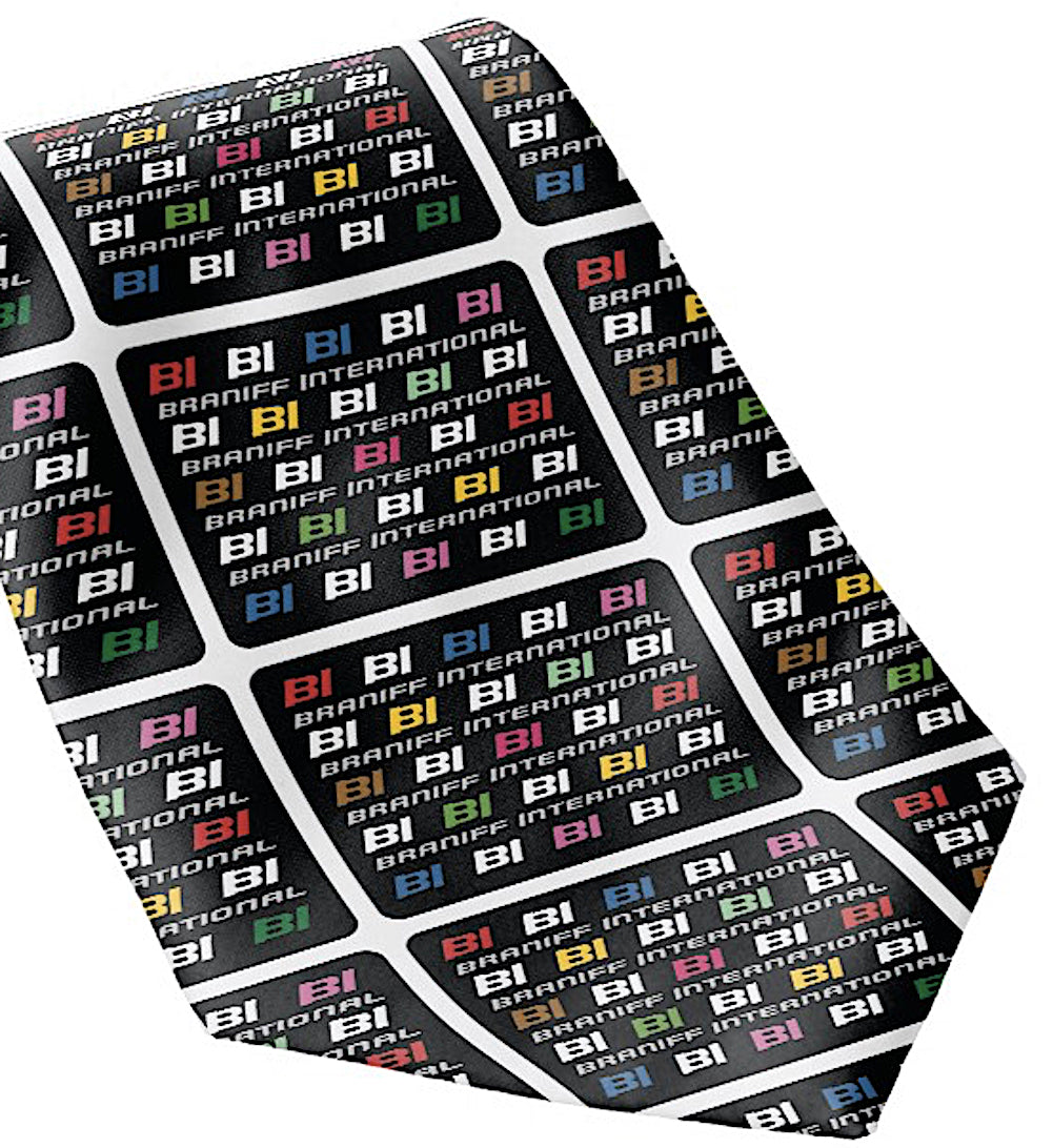 Necktie Men's Braniff Alexander Girard Design BI Multi Color with White Border