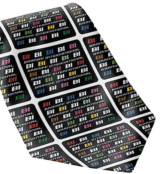 Necktie Men's Braniff Alexander Girard Design BI Multi Color with White Border
