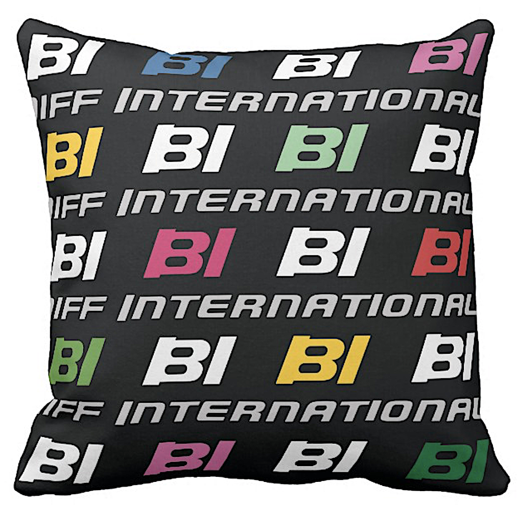 Pillow or Lumbar Bar Pillow Braniff Alexander Girard Design BI Logo Multi Color Black