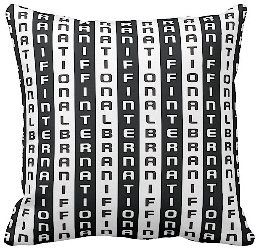 Pillow or Lumbar Bar Pillow Braniff Alexander Girard Design BI Stripe Black White
