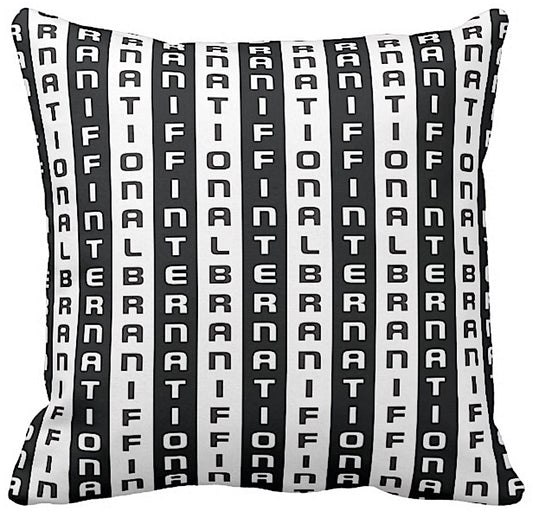 Pillow or Lumbar Bar Pillow Braniff Alexander Girard Design BI Stripe Black White