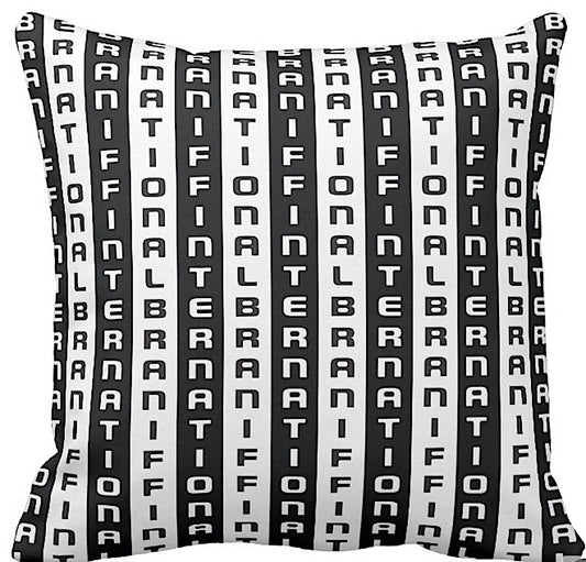 Pillow or Lumbar Bar Pillow Braniff Alexander Girard Design BI Stripe Black White