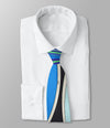 Braniff Men's Full Design Blue Necktie - Pucci Design Necktie - Braniff Place Blue Collection Design -    BI 1972 Pucci Full Design Necktie Shirted View - Braniff Boutique