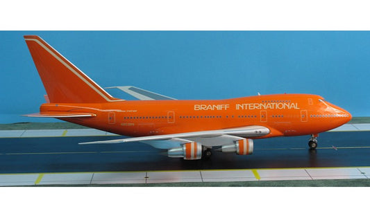 BRAND NEW!! Airplane Model Braniff International Boeing 747SP-27 Orange Ultra 1/200 Scale