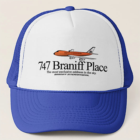 Baseball Net Back Cap Mesh Multiple Colors with Braniff Logos