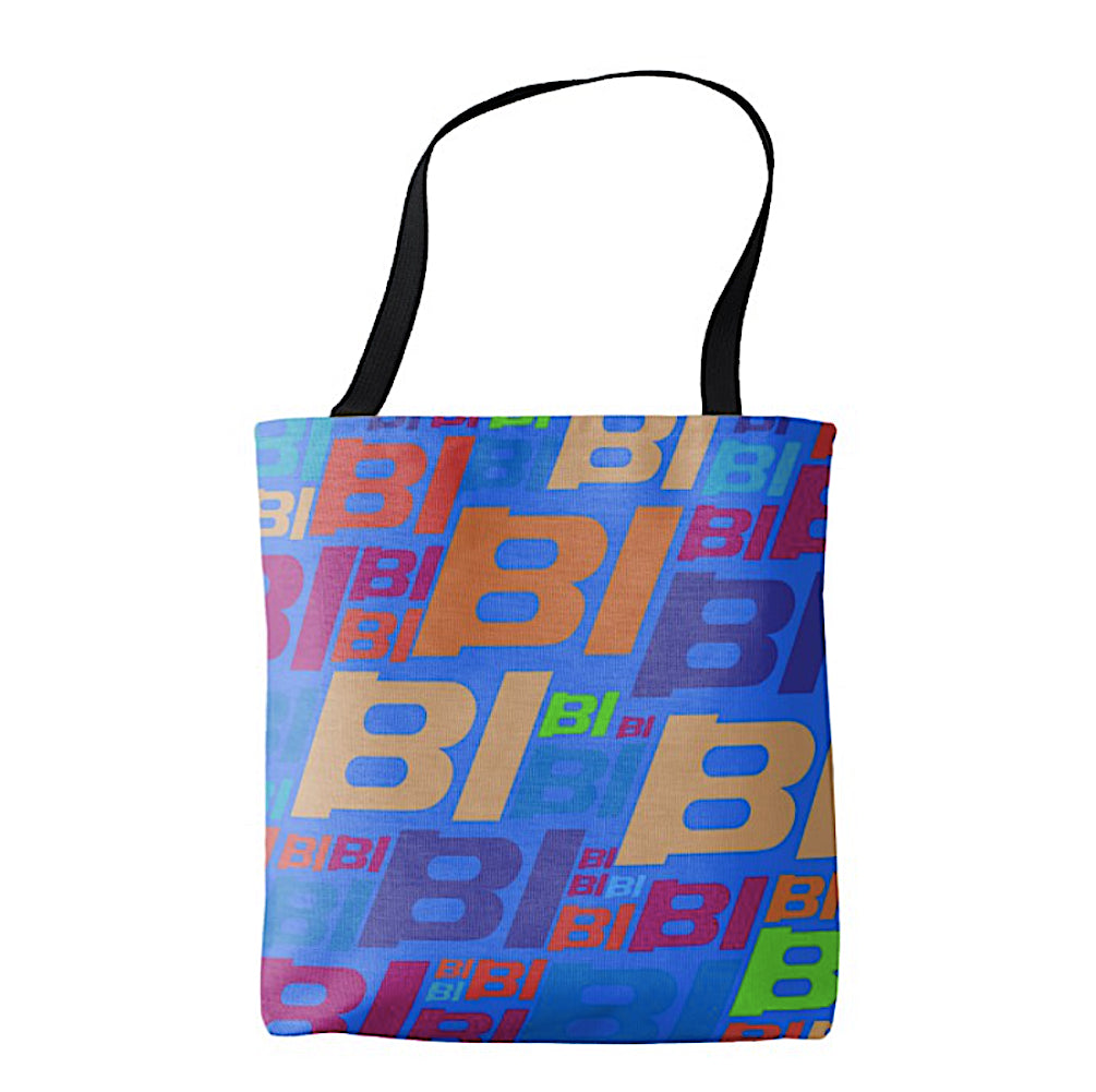 Braniff Tote Bag - Bl with Multi Blue Tote Bag - Braniff Logo All Over Print - Braniff Boutique